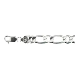Esclava Plata 925 Fígaro 3x1 9mm para Hombre 20cm - Imagen 5
