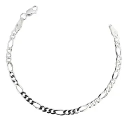 Pulsera Plata 925 Figaro 3x1 para Hombre 21.5cm - Imagen 1