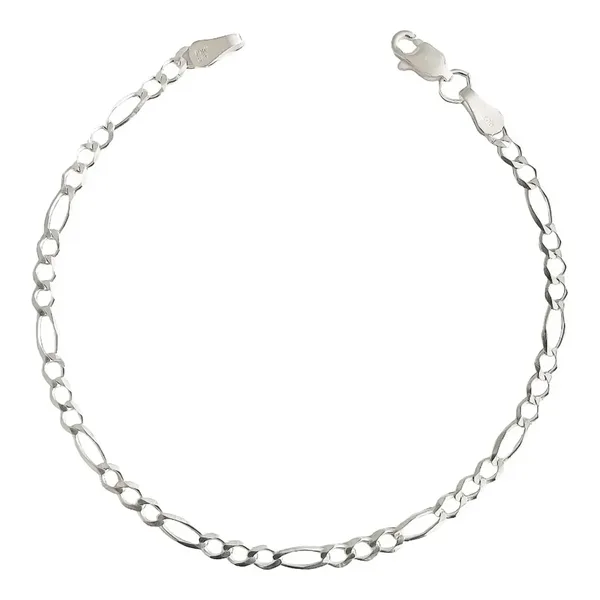 Pulsera de plata .925 esclava Figaro 3x1 para hombre broche perico 9mm — Joyaris