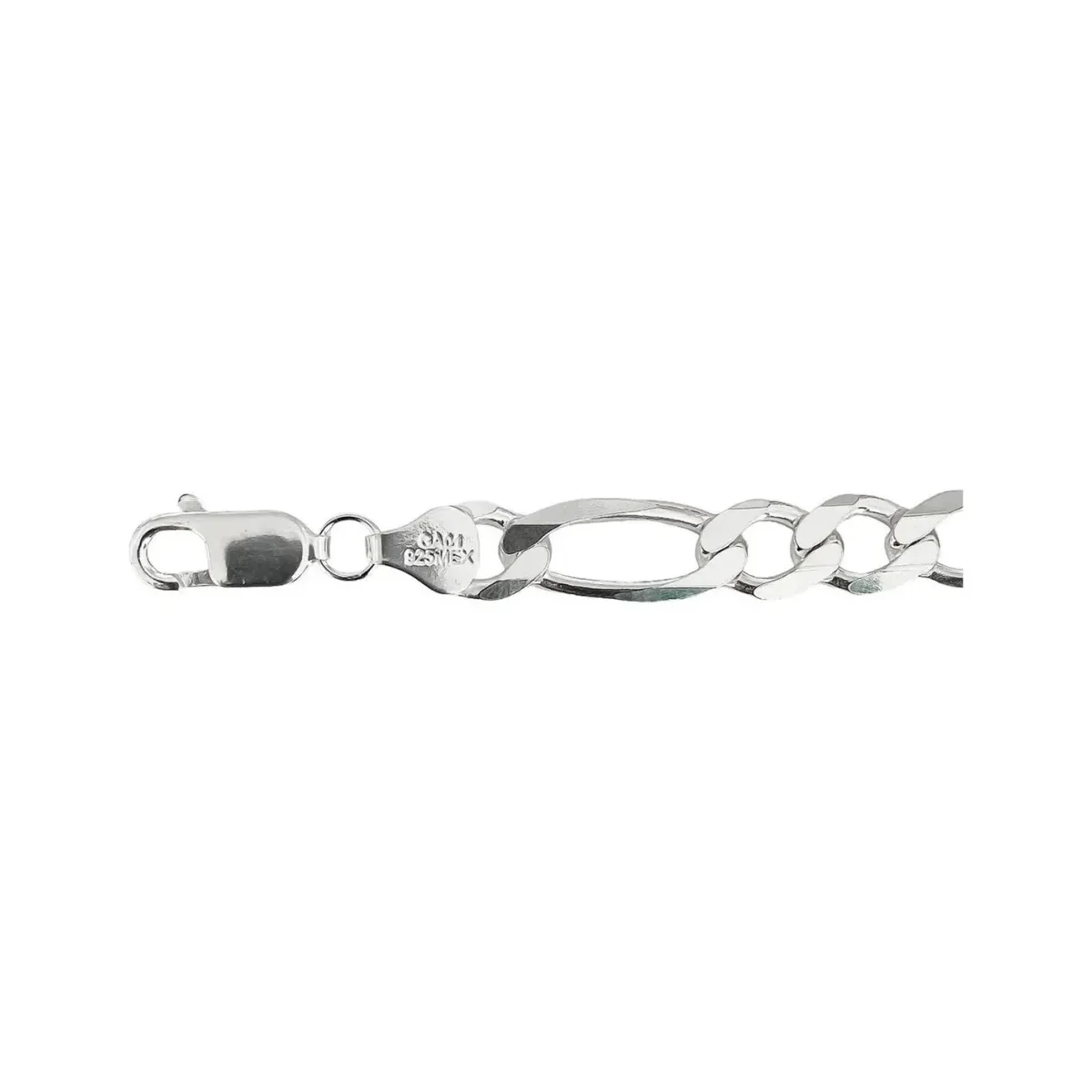 Pulsera Plata 925 Cadena Fígaro 3x1 para Hombre 21cm - Imagen 3