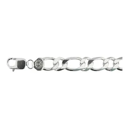 Pulsera Plata 925 Cadena Fígaro 3x1 para Hombre 21cm - Imagen 5