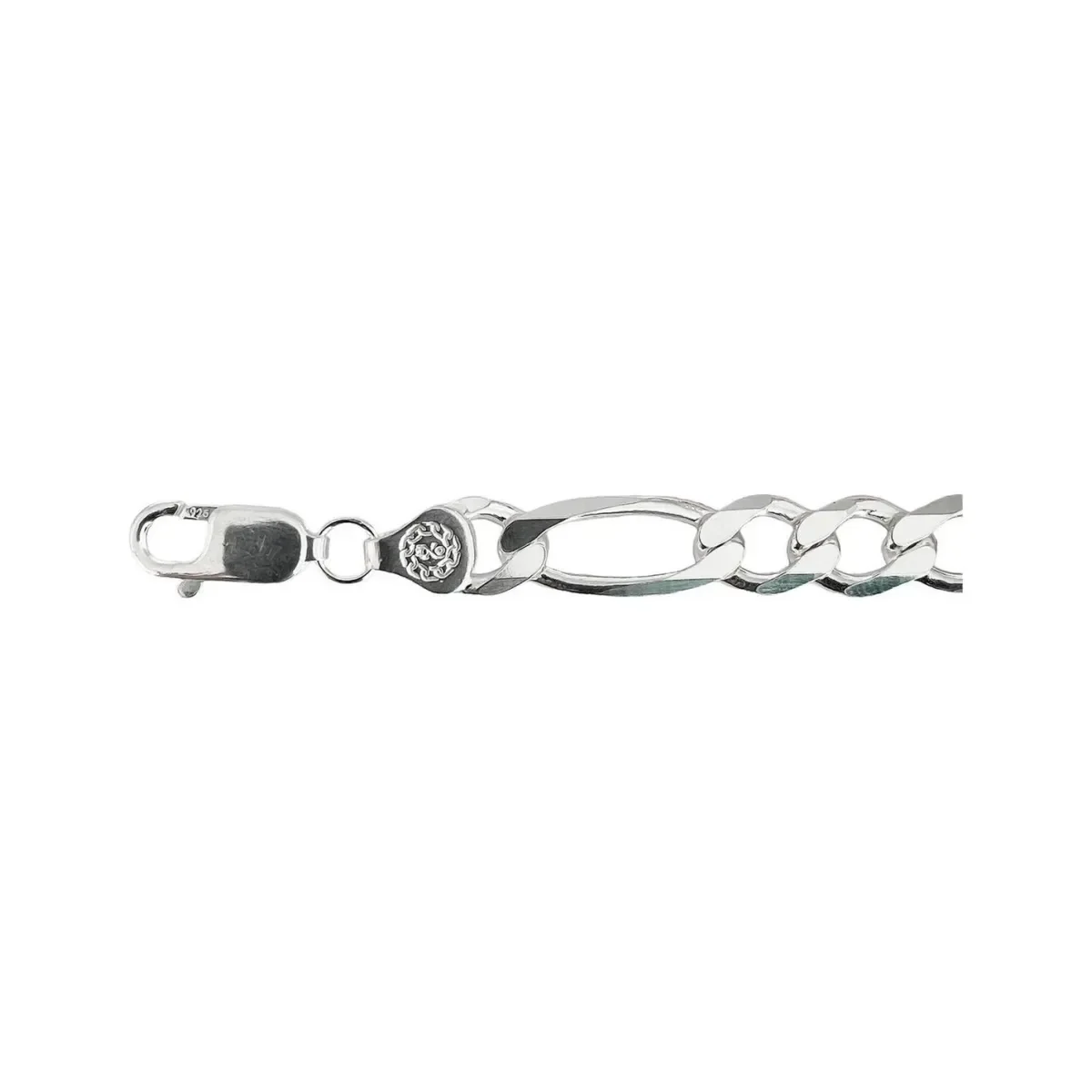 Pulsera Plata 925 Cadena Fígaro 3x1 para Hombre 21cm - Imagen 4