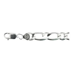 Esclava Figaro 3x1 9mm Plata .925 22cm - Imagen 5