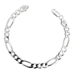 Pulsera Esclava Fígaro 3x1 6mm Plata .925 17.5cm - Imagen 1
