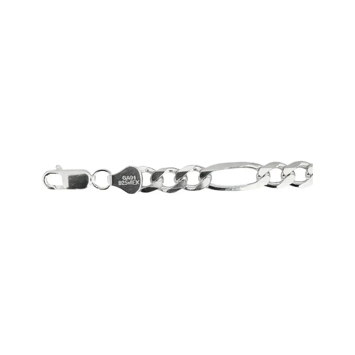 Pulsera Esclava Plata 925 Cadena Figaro 3x1 para Hombre - Imagen 4