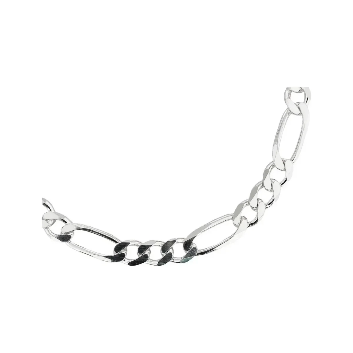 Pulsera Esclava Plata 925 Fígaro 3x1 Para Hombre 18cm - Imagen 2
