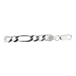 Pulsera Esclava Plata 925 Fígaro 3x1 Para Hombre 18cm - Imagen 4