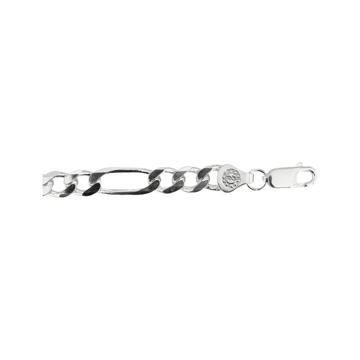 Pulsera Esclava Plata 925 Fígaro 3x1 Para Hombre 18cm - Imagen 3