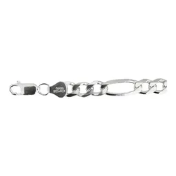 Pulsera Esclava Plata 925 Fígaro 3x1 Para Hombre 18cm - Imagen 5