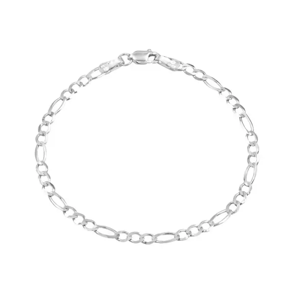 Pulsera Fígaro 3x1 Plata .925 14cm - Imagen 1