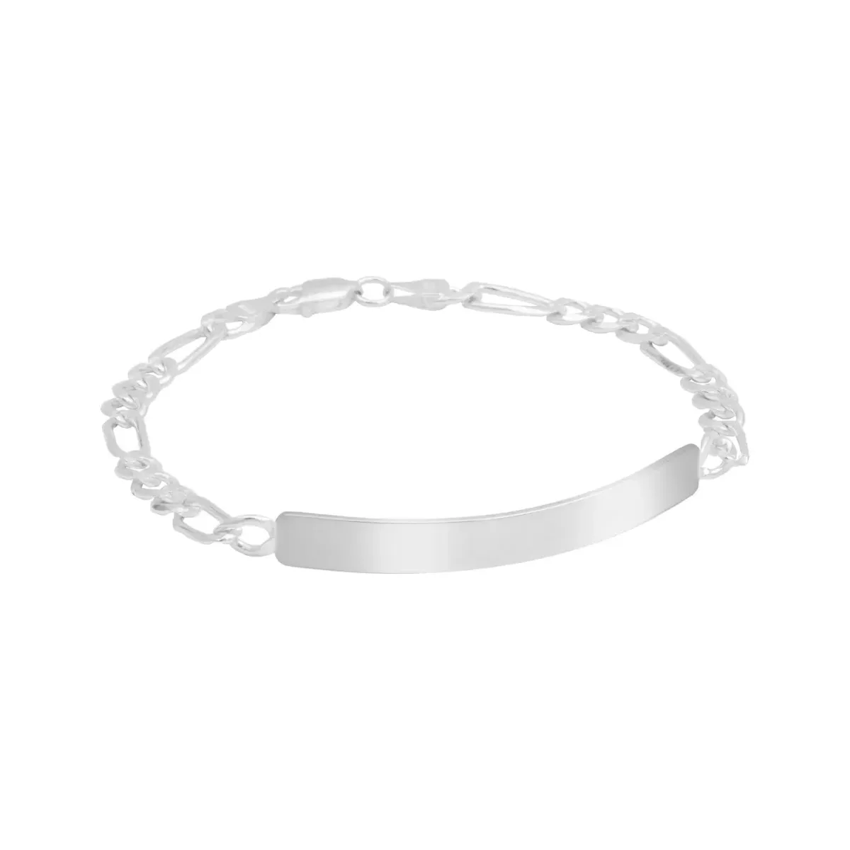 Esclava Plata .925 para hombre Figaro diamantada, pulsera de eslabones plateada de 20cm con broche perico, estilo moderno y c