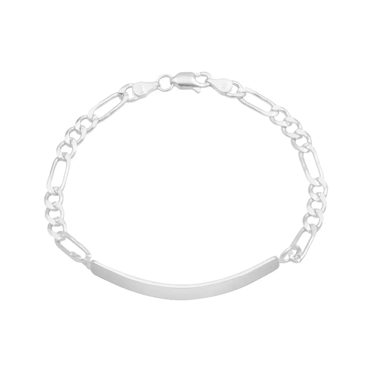 Esclava Plata 925 Figaro Diamantada para Hombre 20cm - Imagen 4