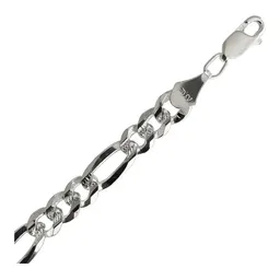 Pulsera Plata .925 Figaro Diamantada 22cm para Hombre - Imagen 4