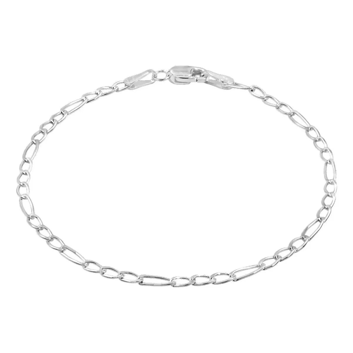Pulsera de Plata .925 Cadena Figaro, eslabones brillantes, joyería bold minimalism para mujer. Pulsera elegante y fina, estil