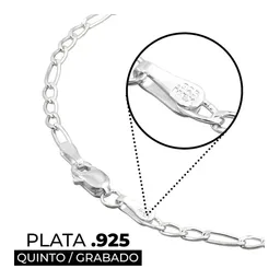 Pulsera de Plata 925 Cadena Figaro Eslabones 16cm para Mujer - Imagen 4