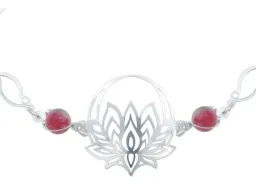 Pulsera Plata 925 Flor de Loto Cuarzo Tricolor Artesanal - Imagen 4