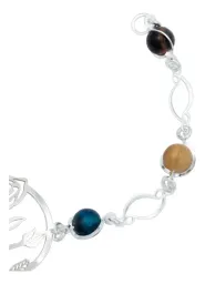 Pulsera Plata 925 Flores Cuarzo Rosa - Imagen 3