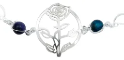 Pulsera Plata 925 Flores Cuarzo Rosa - Imagen 4