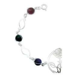Pulsera Plata 925 Flores Cuarzo Rosa - Imagen 2