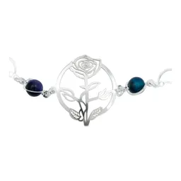 Pulsera Plata 925 Flores Cuarzo Rosa - Imagen 4