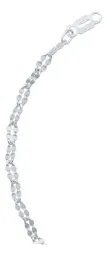 Pulsera de Plata Ley 925 Tejido Granito Doble Diamantado 18cm Para Mujer - Imagen 5