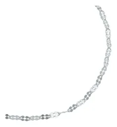 Pulsera Granito de Cafe Doble Diamantada Plata .925 17.5cm - Imagen 3