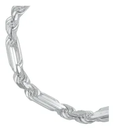 Pulsera Plata 925 Torsal Figaro Gruesa Estilo Italiano para Hombre - Imagen 2