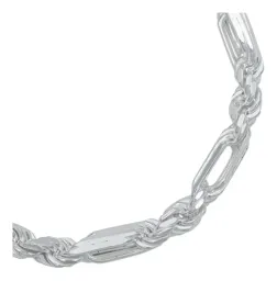 Pulsera Plata 925 Torsal Figaro Gruesa Estilo Italiano para Hombre - Imagen 3