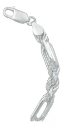 Pulsera Plata 925 Torsal Figaro Gruesa Estilo Italiano para Hombre - Imagen 5