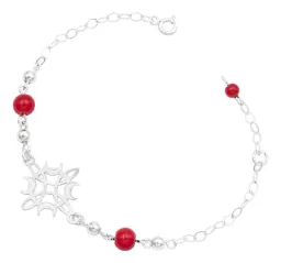 Pulsera Plata 925 Nudo Bruja Fases Luna con Hilo Rojo Ajustable - Imagen 2