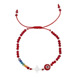 Pulsera Hilo Rojo Plata 925 Nudo Bruja Ojo Turco 7 Chakras Unisex - Imagen 1