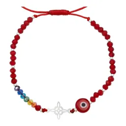 Pulsera Hilo Rojo Plata 925 Nudo Bruja Ojo Turco 7 Chakras Unisex - Imagen 3
