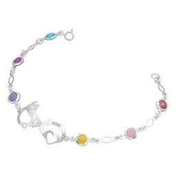 Pulsera Plata 925 Infinito con Piedra Natural Multicolor - Imagen 1