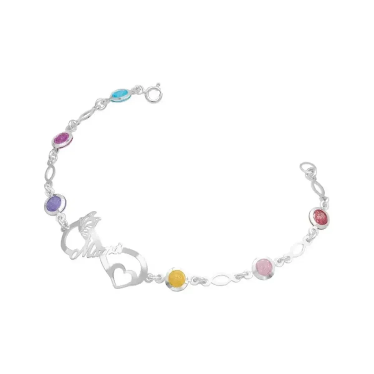 Pulsera Plata 925 Infinito con Piedra Natural Multicolor para Mujer - Joyaris joyería mexicana