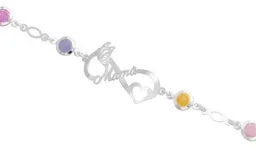 Pulsera Plata 925 Infinito con Piedra Natural Multicolor - Imagen 2