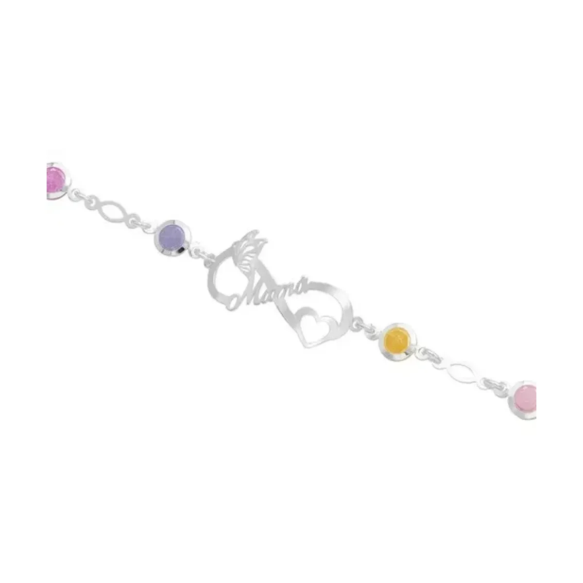Pulsera Plata 925 Infinito con Piedra Natural Multicolor - Imagen 2
