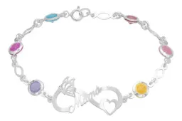 Pulsera Plata 925 Infinito con Piedra Natural Multicolor - Imagen 3