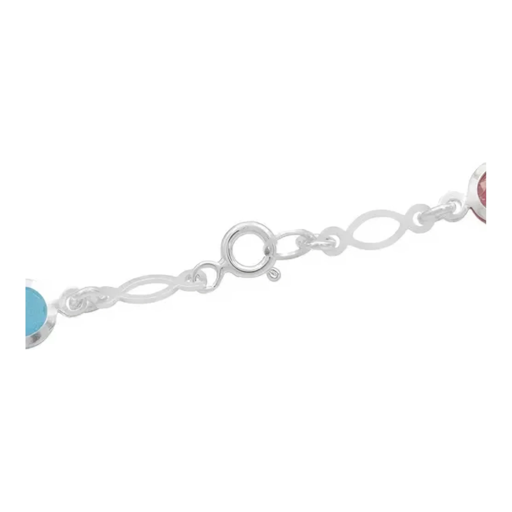 Pulsera Plata 925 Infinito con Piedra Natural Multicolor - Imagen 5