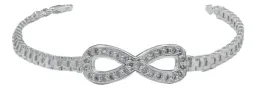 Pulsera Plata 925 Infinito Zirconia Cadena Rolo para Mujer - Imagen 1