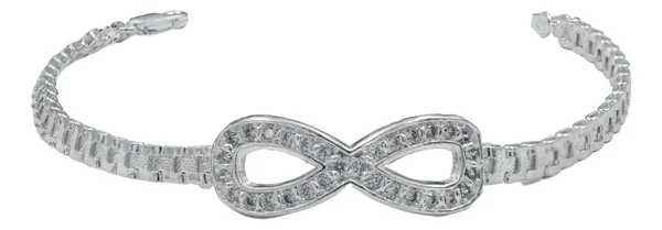 Pulsera Plata 925 Infinito Zirconia Cadena Rolo para Mujer - Imagen 1