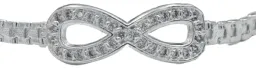 Pulsera Plata 925 Infinito Zirconia Cadena Rolo para Mujer - Imagen 2