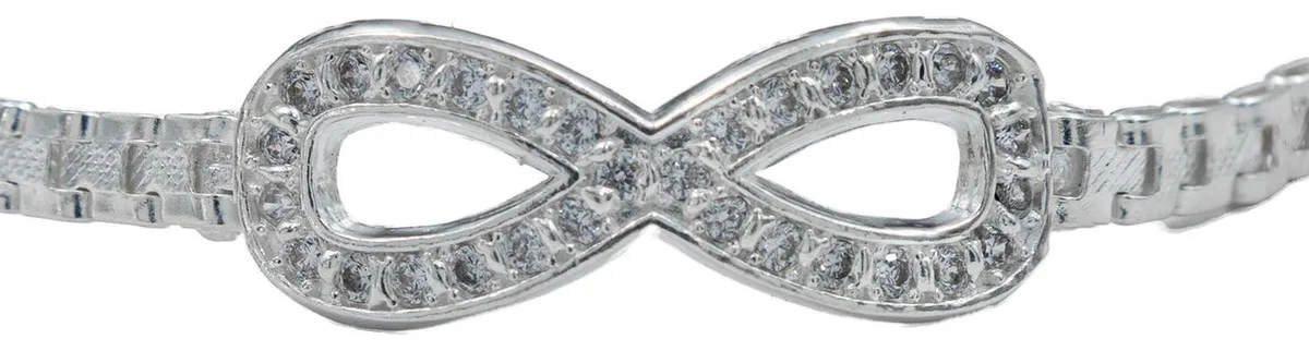 Pulsera Plata 925 Infinito Zirconia Cadena Rolo para Mujer - Imagen 1