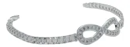 Pulsera Plata 925 Infinito Zirconia Cadena Rolo para Mujer - Imagen 3