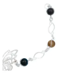 Pulsera de Plata 925 Mariposa con Piedras Naturales Multicolor - Imagen 3