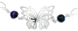 Pulsera de Plata 925 Mariposa con Piedras Naturales Multicolor - Imagen 4