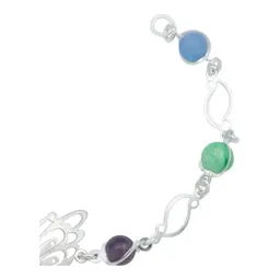 Pulsera Plata .925 Mariposa Primavera con Piedra Multicolor - Imagen 3