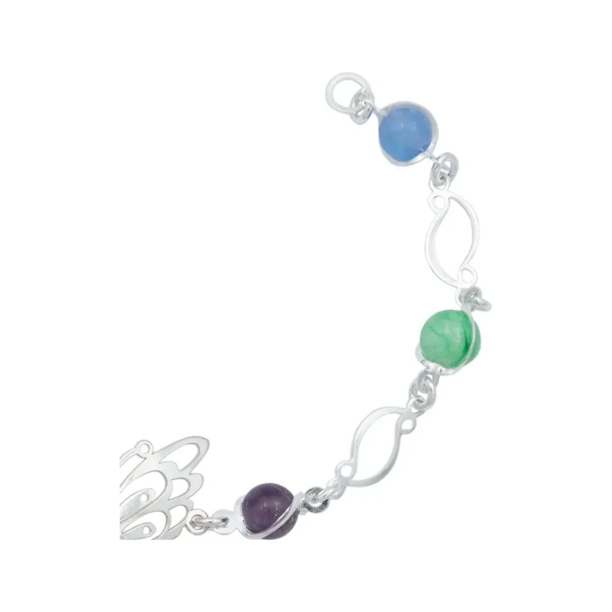 Pulsera Plata .925 Mariposa Primavera con Piedra Multicolor - Imagen 3