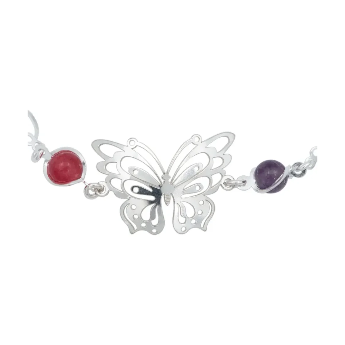 Pulsera Plata .925 Mariposa Primavera con Piedra Multicolor - Imagen 4