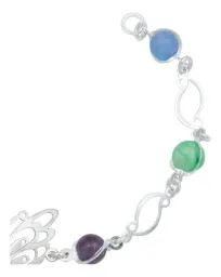 Pulsera Plata .925 Mariposa Primavera con Piedra Multicolor - Imagen 3
