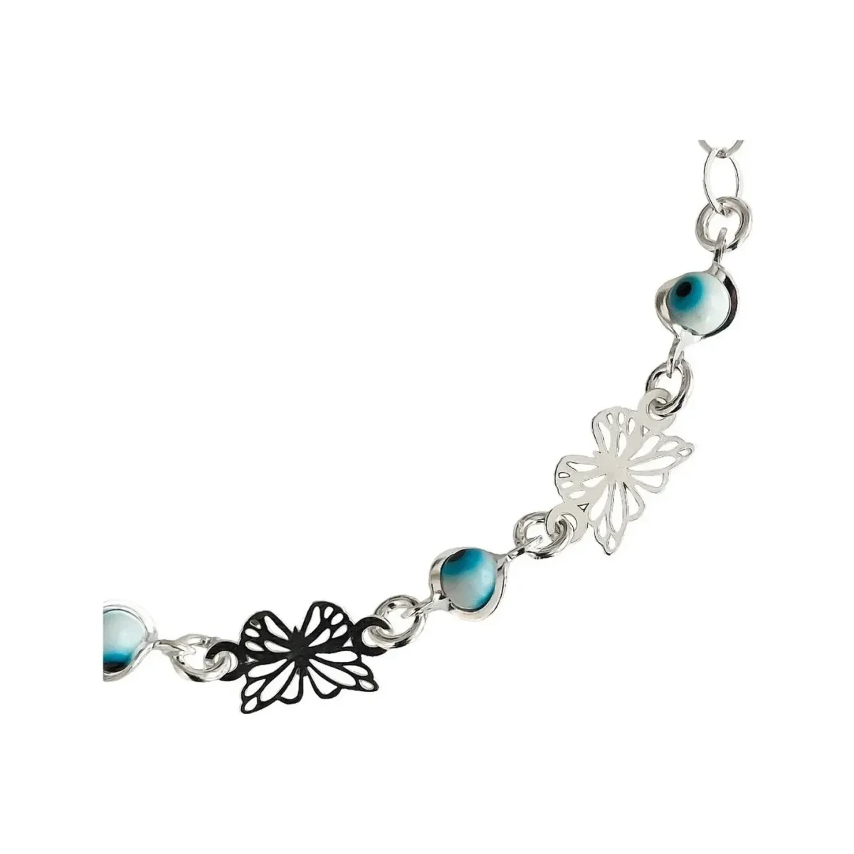 Pulsera Mariposas Ajustable Plata .925 - Imagen 2